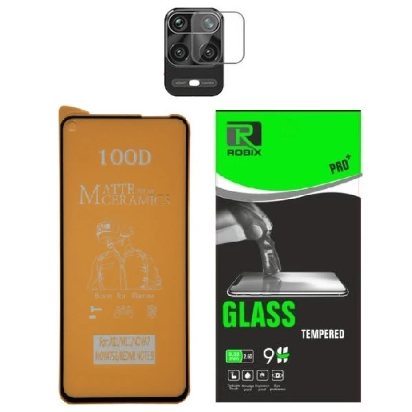 محافظ صفحه نمایش مات روبیکس مدل CR-Note9 مناسب برای گوشی موبایل شیائومی Redmi Note 9 به همراه محافظ لنز دوربین