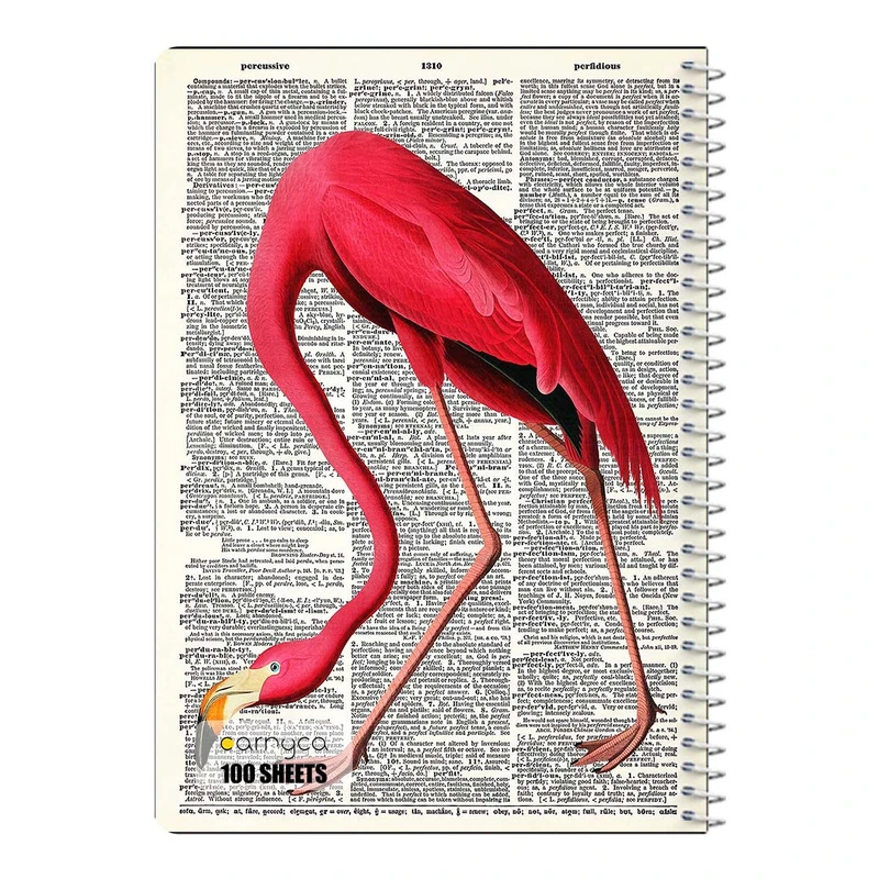 دفتر مشق 100 برگ سیمی کارنیکا طرح روزنامه وینتج حیوانات Vintage Newspaper Animals کد 33600
