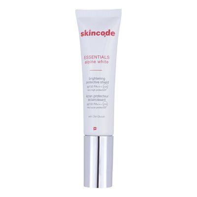 فلوئید ضد آفتاب بی رنگ صورت اسکین کد SPF50 مدل ALPINE محافظ UVA مناسب برای انواع پوست حجم 30 میلی لیتر