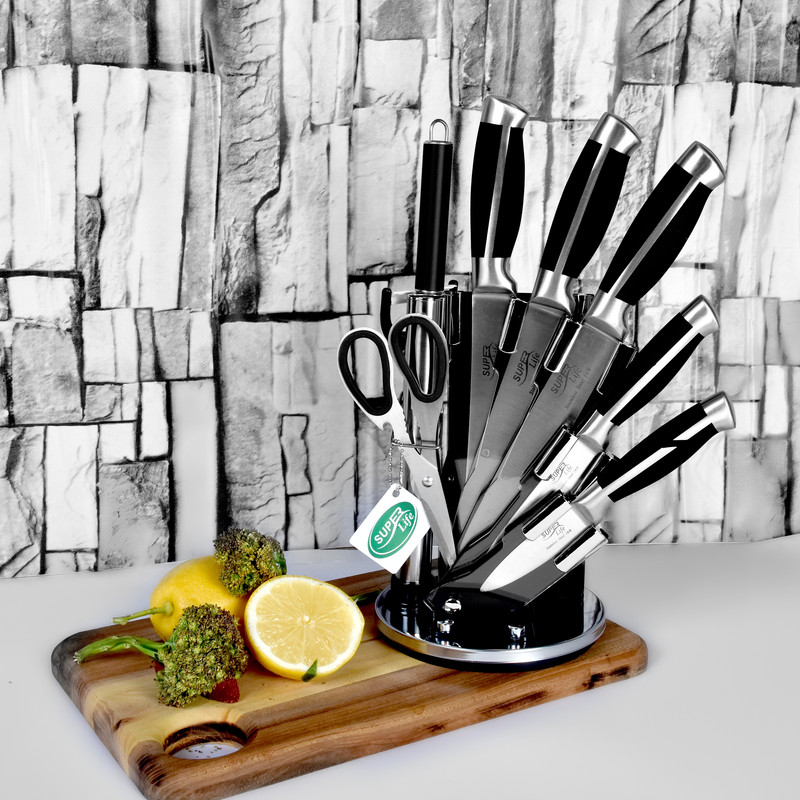سرویس چاقوی آشپزخانه 9 پارچه سوپر لایف مدل SL-008