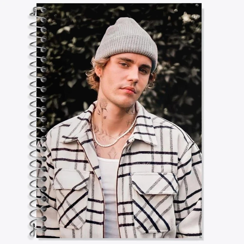 دفتر زبان 50 برگ خندالو مدل سه خط طرح جاستین بیبر Justin Bieber کد 19029