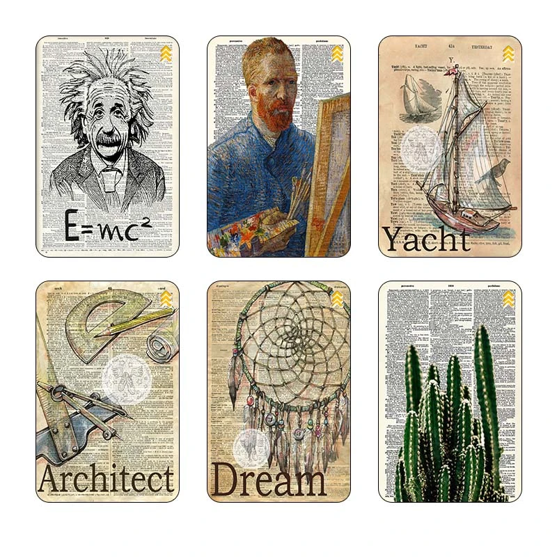 استيکر کارت کارنيکا طرح روزنامه وینتج Vintage Newspaper کد 36852 مجموعه 6 عددی