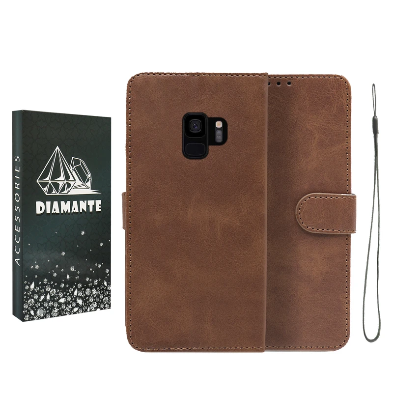 کیف کلاسوری دیامانته مدل Bandaviz Bk مناسب برای گوشی موبایل سامسونگ Galaxy S9 به همراه بند آویز