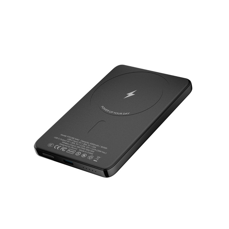 پاوربانک بی‌سیم 20 وات گلوریمی مدل FitCore Mag AIR ظرفیت 5000 میلی‌آمپرساعت به همراه کابل USB-C