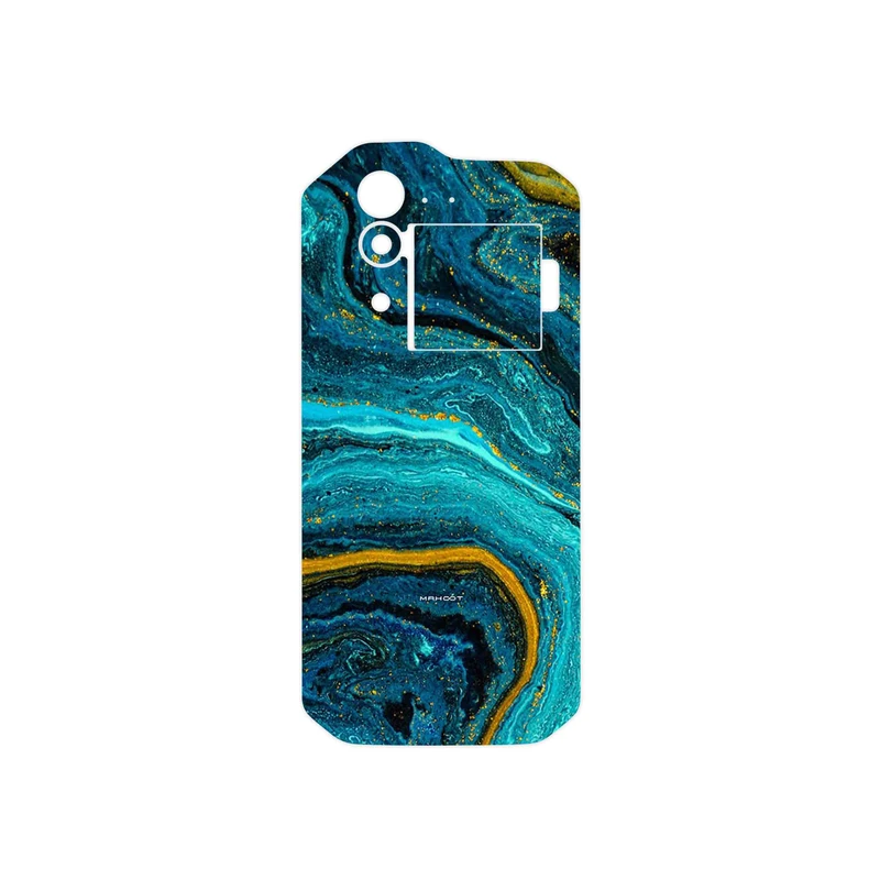 برچسب پوششی ماهوت مدل Turquoise marblewith golden streaks مناسب برای گوشی موبایل کاترپیلار S60