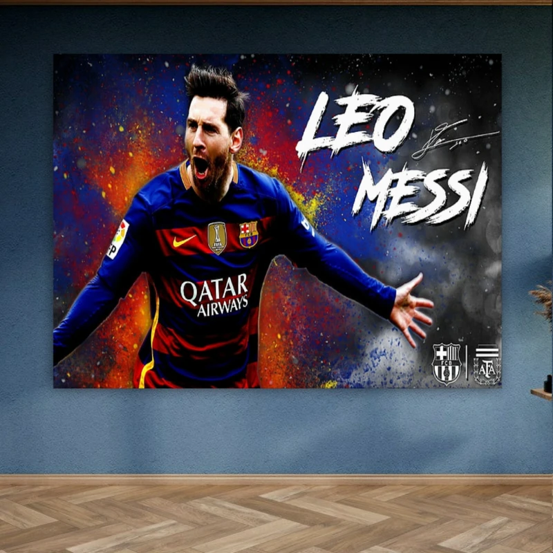 پوستر پارچه ای طرح مخمل فوتبالیست مدل مسی کد FP1056714