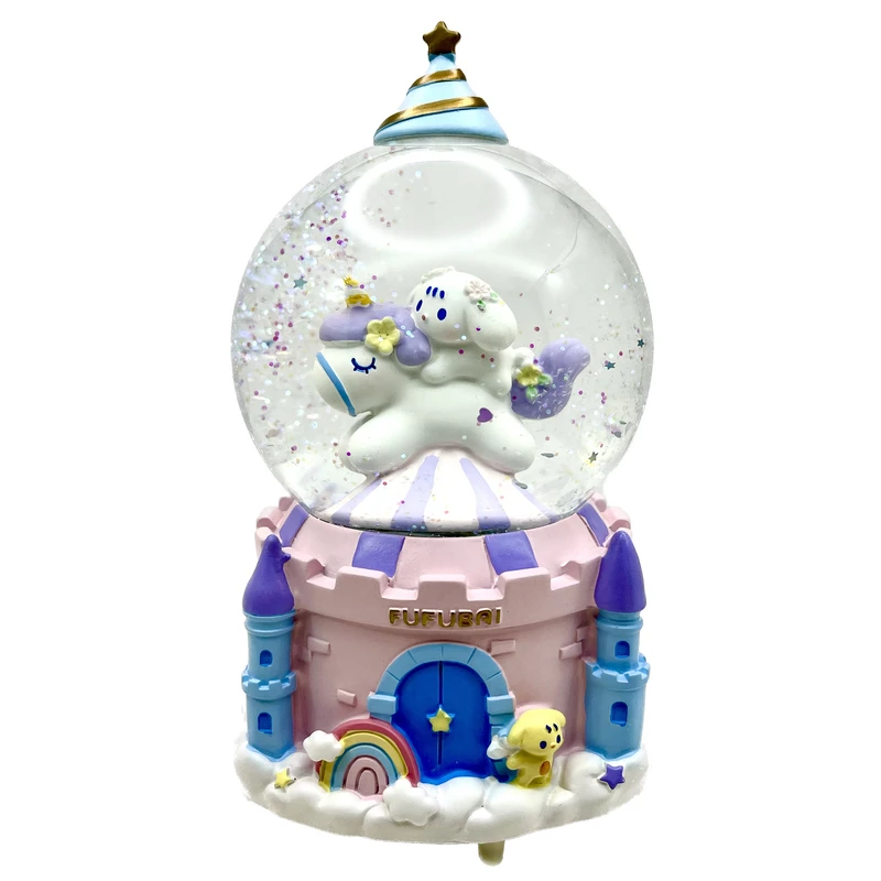 گوی موزیکال مدل پمپی FUFUBAI طرح یونیکورن و قلعه کد P656