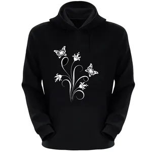 هودی زنانه مدل پروانه S60 رنگ مشکی