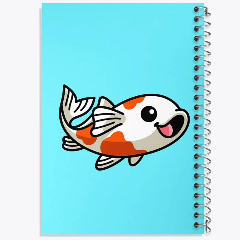 دفتر شطرنجی 50 برگ خندالو طرح حیوانات آبزی ماهی کد 28160