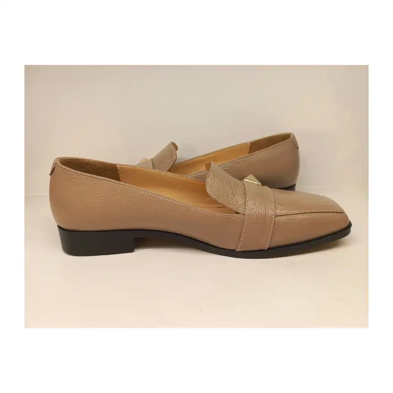کفش زنانه سرزمین چرم مدل 141755 رنگ کرم