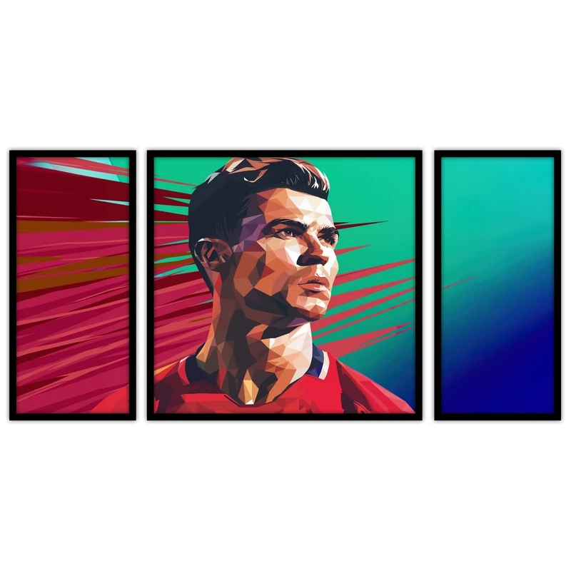 تابلو بکلیت طرح ورزشی و فوتبالی رونالدو مدل B-bu3594 مجموعه 3 عددی