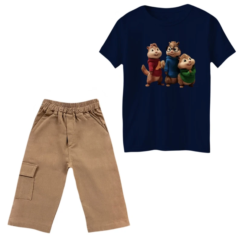 ست تی‌شرت و شلوارک پسرانه مدل آلوین کد 1