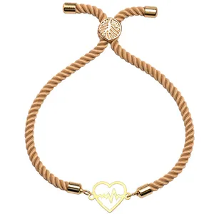 دستبند طلا 18 عیار زنانه الن نار مدل قلب و ضربان ELN2174
