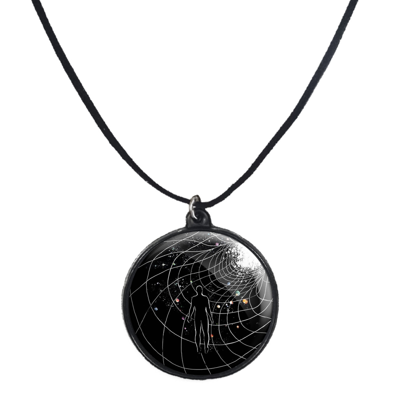 گردنبند پرمانه طرح سیاه چاله ها کد pmb.25869 مدل دو طرفه