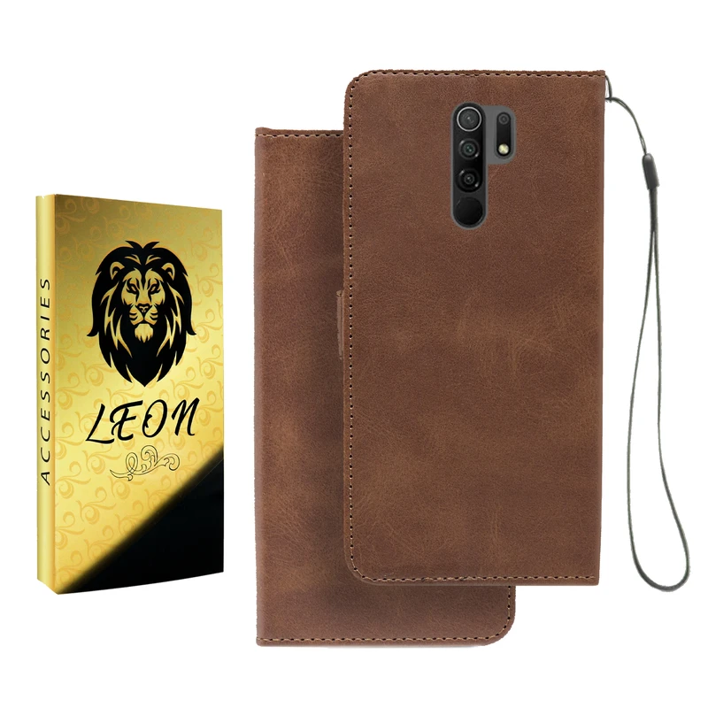 کیف کلاسوری لئون مدل Mortand Oro مناسب برای گوشی موبایل شیائومی Redmi 9