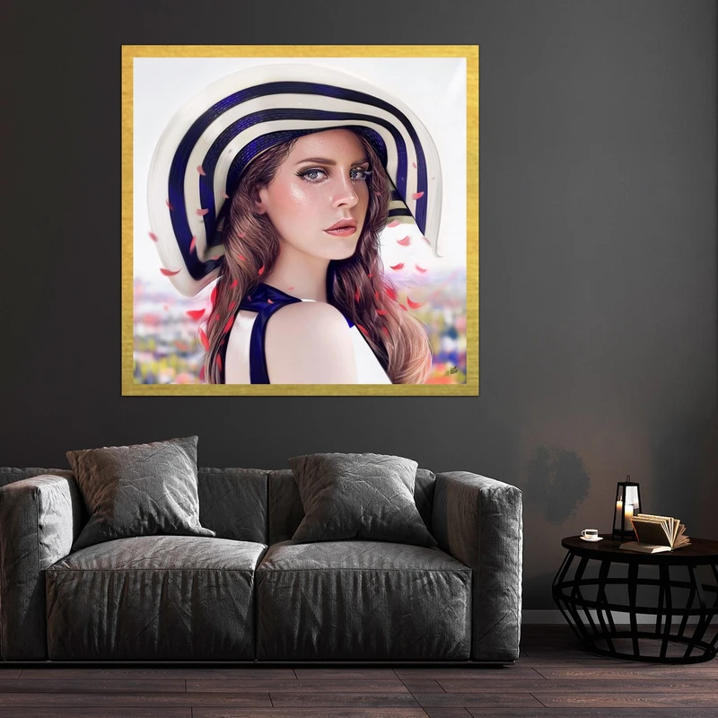 تابلو بکلیت طرح لانا دل ری مدل قاب شاسی T-S7827 