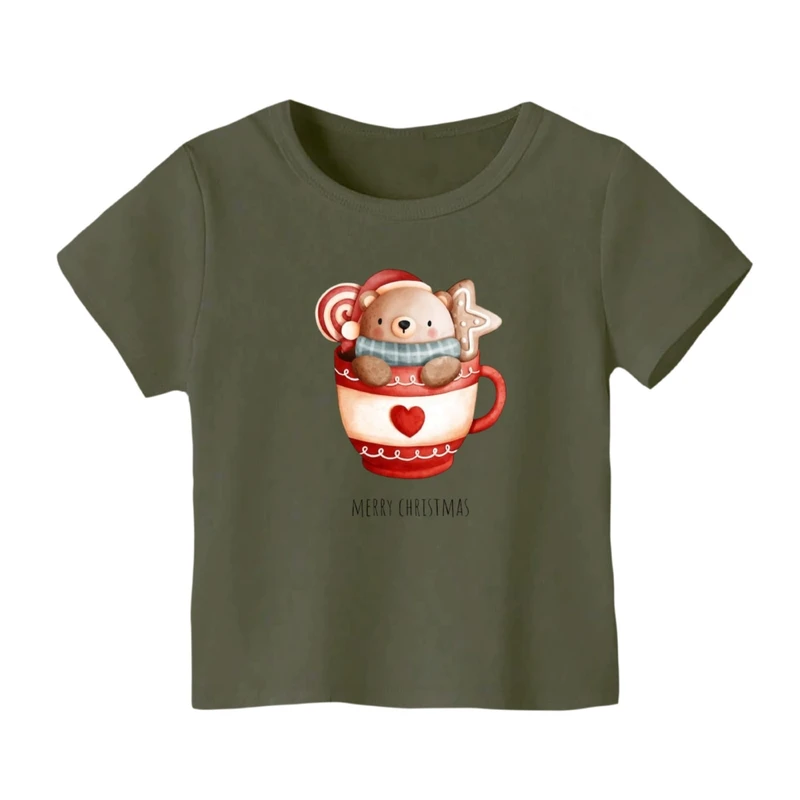 تی شرت آستین کوتاه بچگانه مدل خرس کریسمس کد 5