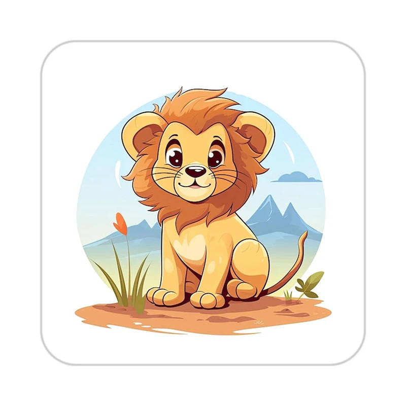 زیر لیوانی کاکتی طرح شیر مدل mp23396