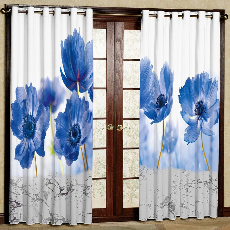 پرده مدل گلدار مخمل پانچی کد 1264a سایز 200x140 سانتی متر