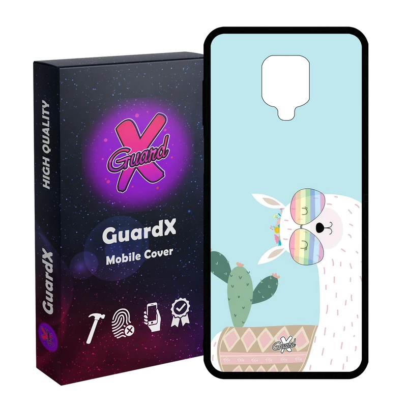 کاور گارد ایکس طرح لاما مدل Glass10644 مناسب برای گوشی موبایل شیائومی Redmi Note9 Pro/Note 9 Pro Max/Redmi Note 9S/MI Poco M2 Pro