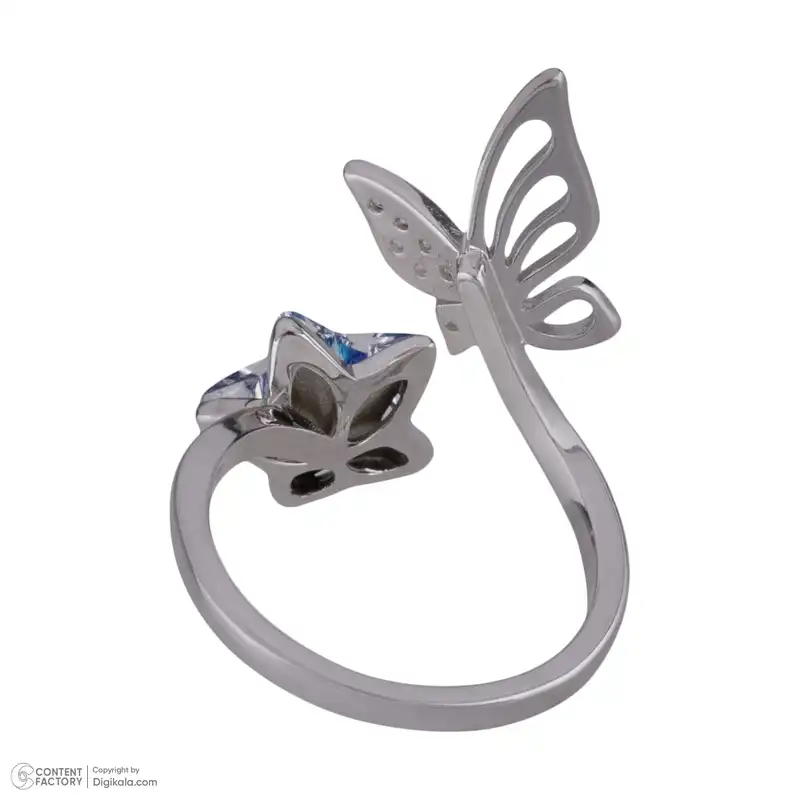 انگشتر نقره زنانه سواروسکی مدل مکعب و سنگ کد 878745