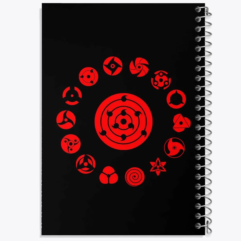 دفتر شطرنجی 50 برگ خندالو طرح شارینگان ها انیمه ناروتو Naruto کد 11276