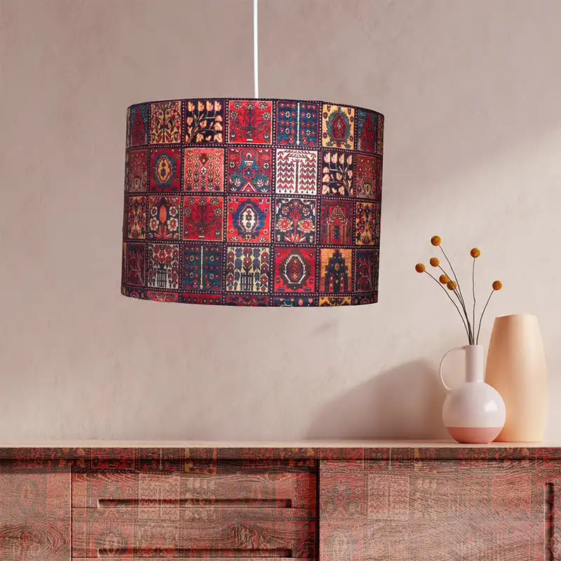 لوستر تک شعله طرح ترمه پارچه ای