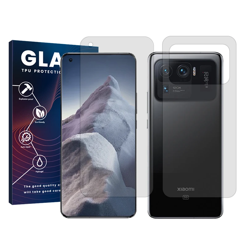 محافظ صفحه نمایش شفاف گلس  مدل Resistant مناسب برای گوشی موبایل شیائومی Mi 11 Ultra به همراه محافظ پشت گوشی