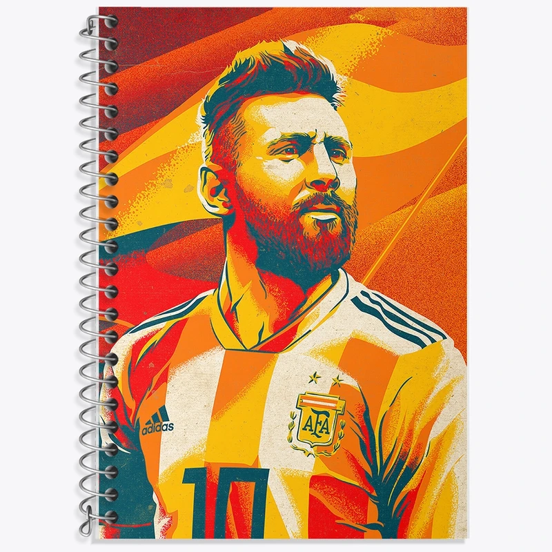 دفتر زبان 50 برگ خندالو مدل سه خط طرح لیونل مسی کد F198