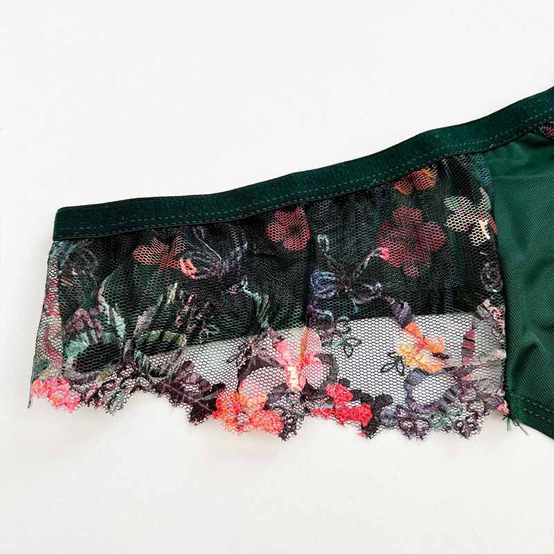 ست شورت و سوتین زنانه نوشه پوش مدل فانتزی فنردار توری کد 84014 -  - 7