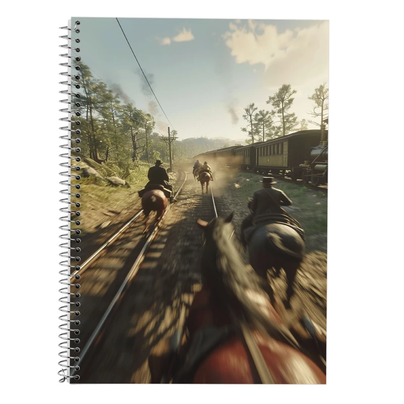 دفتر زبان 50 برگ مدوپد مدل دو خط طرح رد دد red dead کد DF13500