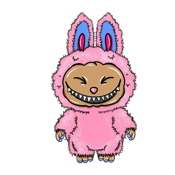 استیکر پارچه و لباس پاد آفرین طرح لبوبو کد 269