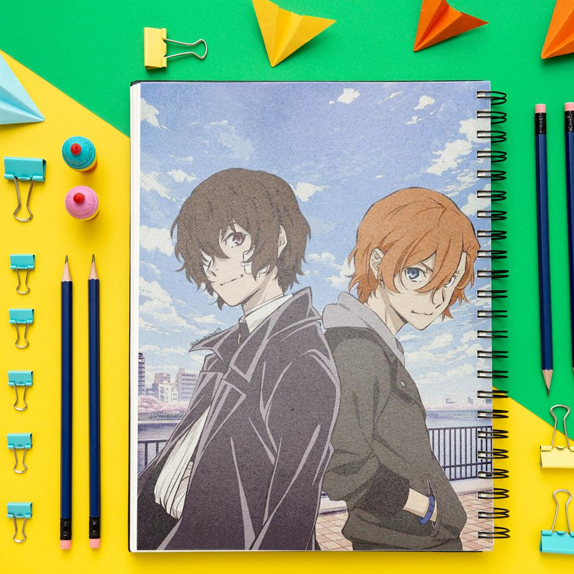 دفتر مشق باژیکان طرح انیمه سگ های ولگرد بانگو کد 20215774 به همراه فتوکارت مجموعه 24 عددی