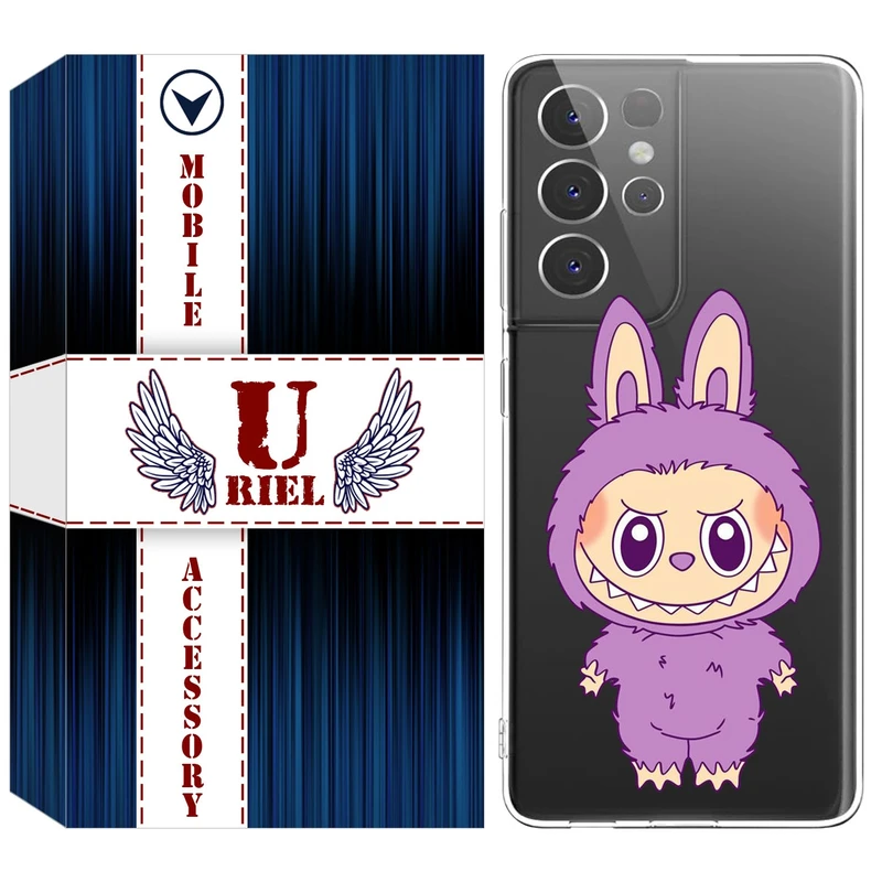 کاور یوریل مدل Clear کد 150 طرح لبوبو Labubu مناسب برای گوشی موبایل سامسونگ Galaxy S21 Ultra