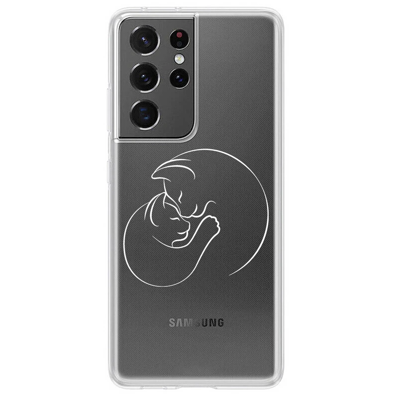 کاور مگافون طرح گربه مدل C61-W مناسب برای گوشی موبایل سامسونگ Galaxy S21 Ultra