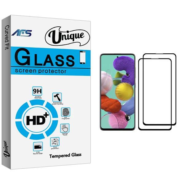 محافظ صفحه نمایش ای اف اس مدل Unique Glass مناسب برای گوشی موبایل سامسونگ Galaxy A51 بسته دو عددی