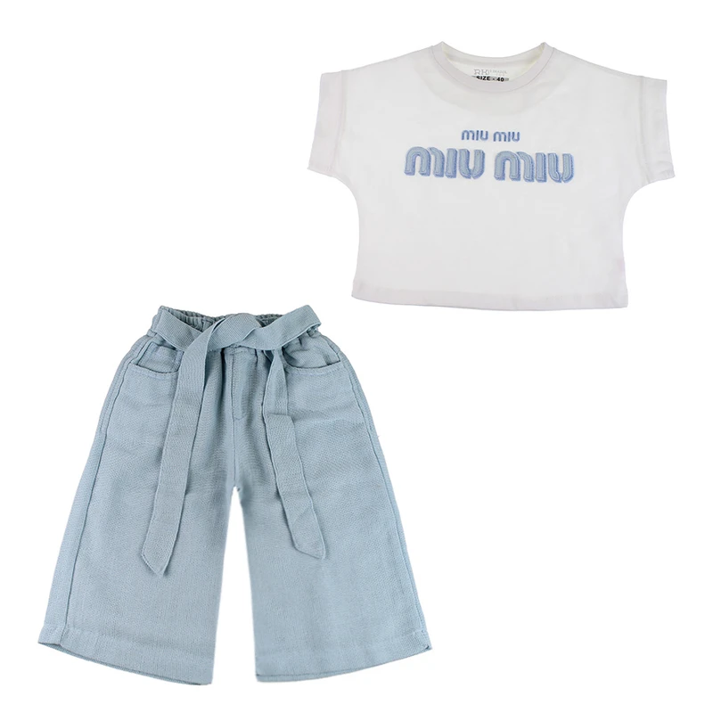 ست تی‌شرت آستین کوتاه و شلوارک دخترانه کد 140300547