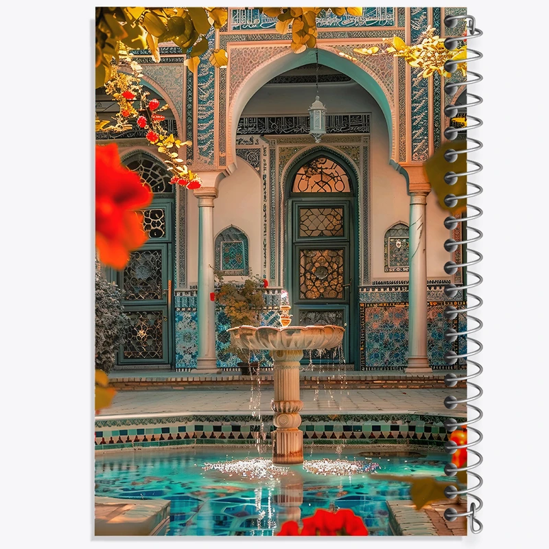 دفتر ژورنال نویسی 50 برگ خندالو مدل نقطه ای طرح حیاط خانه کد F6346