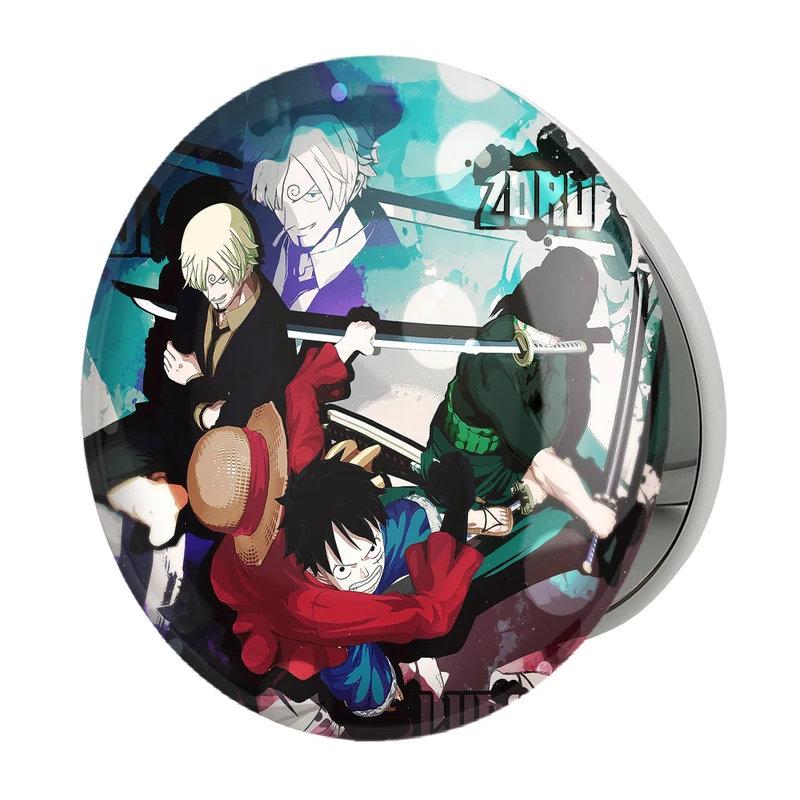 آینه جیبی خندالو طرح زورو و لوفی و سانجی انیمه وان پیس One Piece مدل تاشو کد 17246