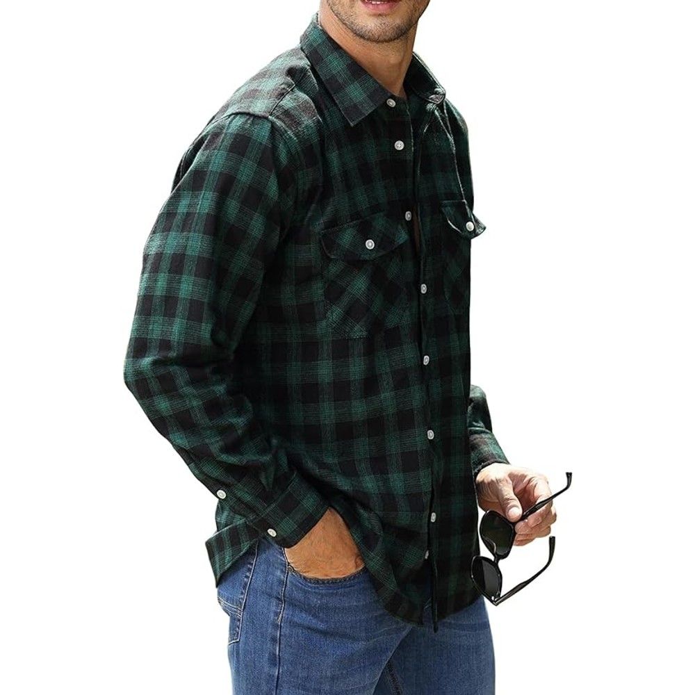 پیراهن آستین بلند مردانه هومنیتی مدل WYMSHI8232-DKGRN -  - 4