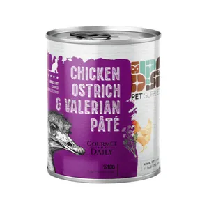 کنسرو غذای گربه بالغ دی پی اس مدل پته طعم مرغ، شترمرغ و سنبل الطیب وزن ۸۰۰ گرم