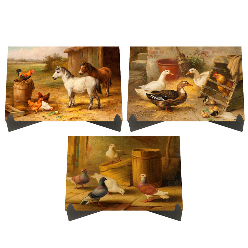 تابلو شاسی رومیزی طرح حیوانات مزرعه کد LS2382 مجموعه 3 عددی