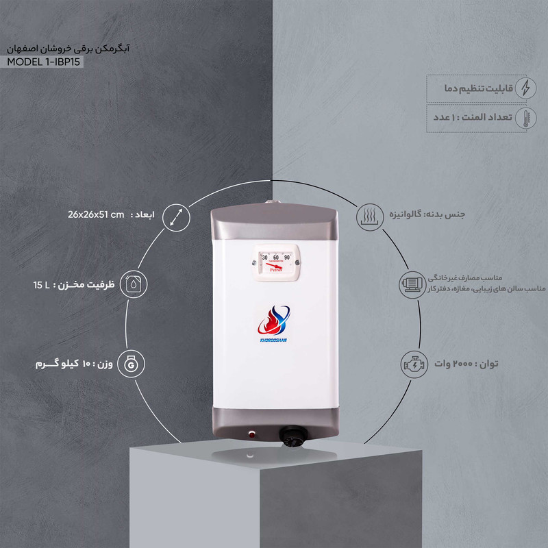 آبگرمکن برقی خروشان اصفهان مدل IBP15-1