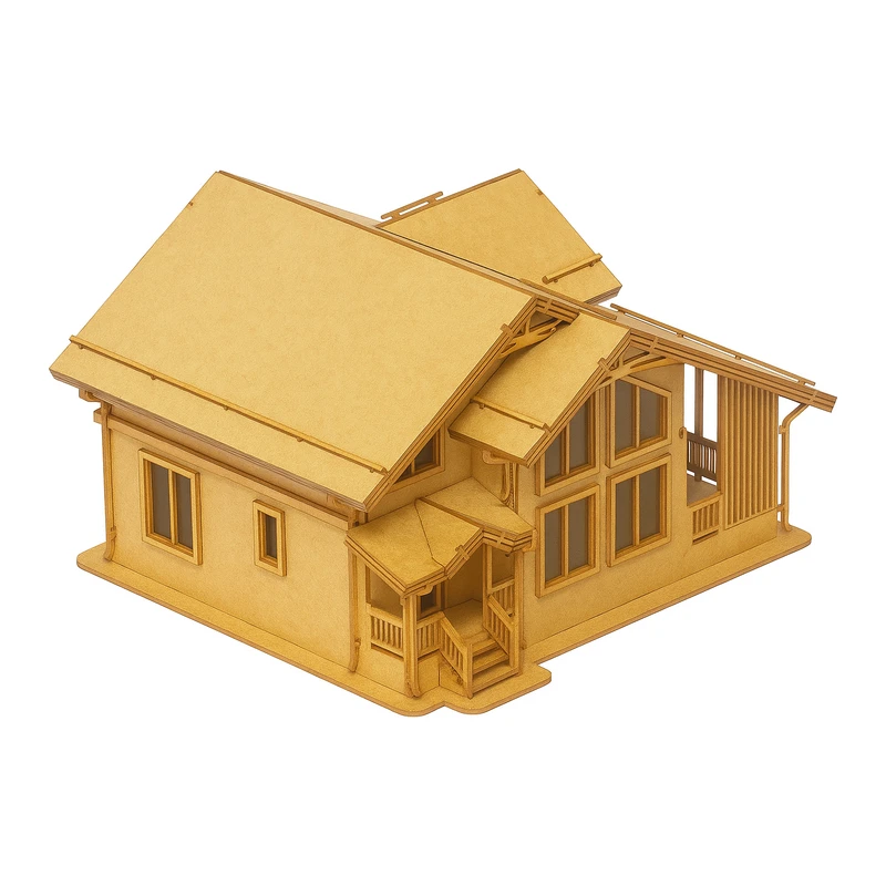 ساختنی 104 تکه مدل ماکت چوبی خانه شیروانی کد M189