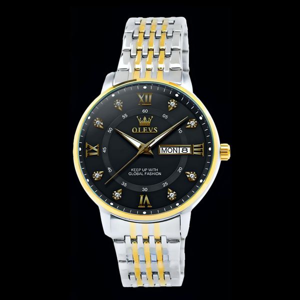 ساعت مچی عقربه‌ای کوارتز مردانه اُ لِوز مدل نگینی کد 002