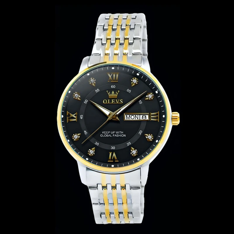 ساعت مچی عقربه‌ای کوارتز مردانه اُ لِوز مدل نگینی کد 002