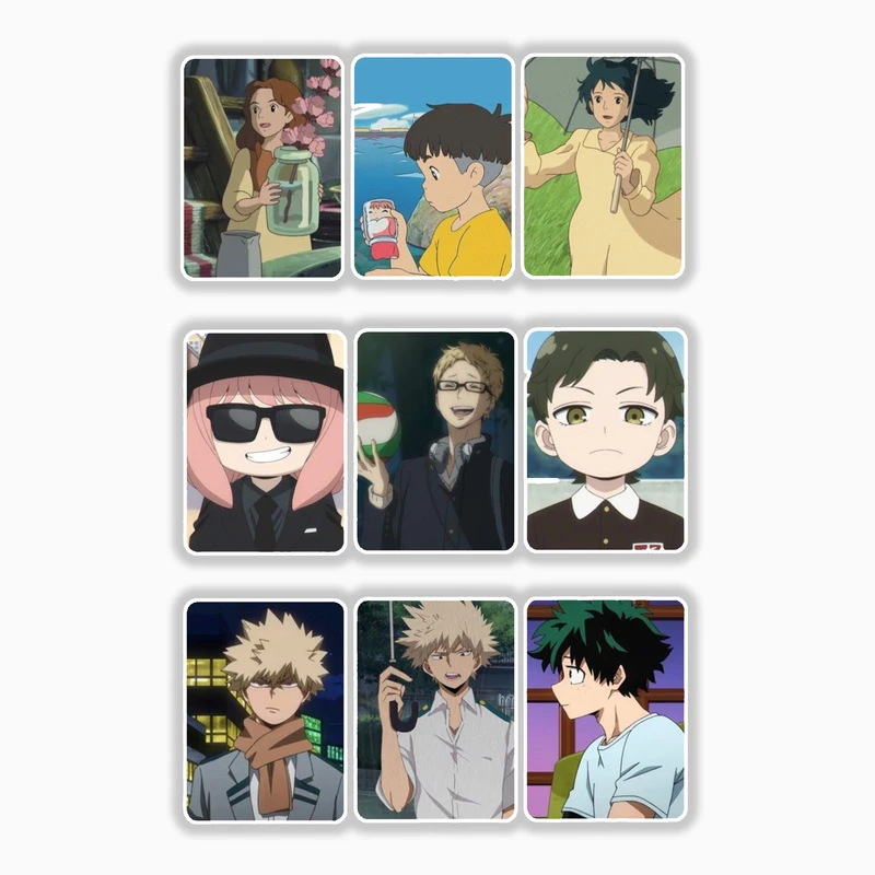 استیکر لپ تاپ و موبایل بووم طرح انیمه های معروف کد mm92 مجموعه 9 عددی