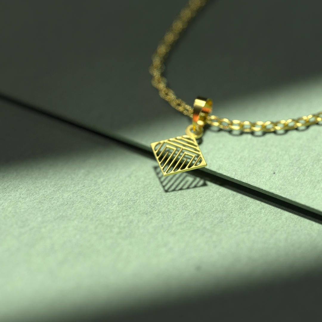 گردنبند طلا 18 عیار زنانه مدوپد مدل هندسی کد A3-1-1058