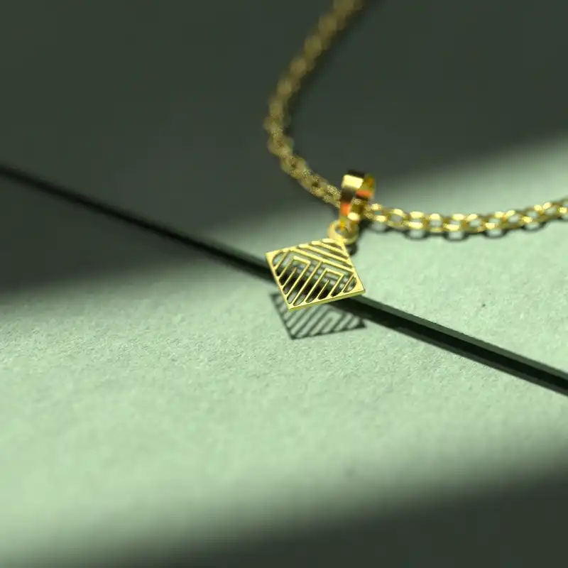 گردنبند طلا 18 عیار زنانه مدوپد مدل هندسی کد A3-1-1058