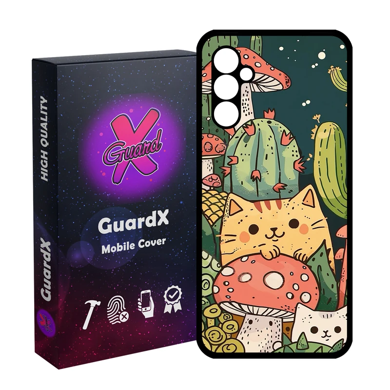 کاور گارد ایکس طرح گربه مدل  Glass10782 مناسب برای گوشی موبایل سامسونگ Galaxy A24/A24 4G/M34 5G